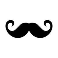 Moustache black vector icon isolated on white background