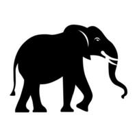 Elephant black vector icon isolated on white background