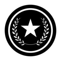 Medal black vector icon isolated on white background