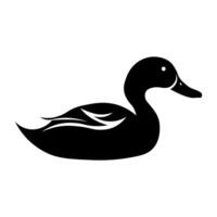 Pato negro vector icono aislado en blanco antecedentes