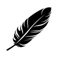 Feather black vector icon isolated on white background