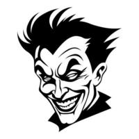 Joker black vector icon isolated on white background
