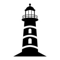 Lighthouse black vector icon isolated on white background