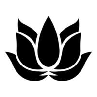 Lotus black vector icon isolated on white background