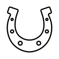 Horseshoe black vector icon isolated on white background