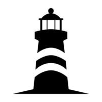 Lighthouse black vector icon isolated on white background