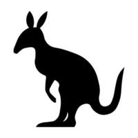 Kangaroo black vector icon isolated on white background