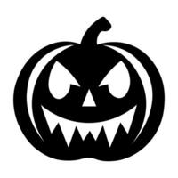 Jack o lantern black vector icon isolated on white background