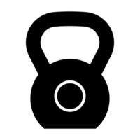 Kettlebell black vector icon isolated on white background