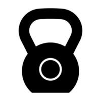 Kettlebell black vector icon isolated on white background