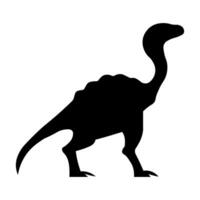 dinosaurio negro vector icono aislado en blanco antecedentes