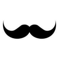 Moustache black vector icon isolated on white background