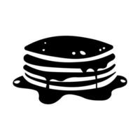 Pancakes black vector icon isolated on white background