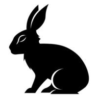 Rabbit black vector icon isolated on white background