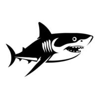 Shark black vector icon isolated on white background