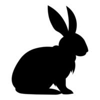 Rabbit black vector icon isolated on white background