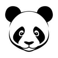 Panda black vector icon isolated on white background