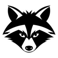 Raccoon black vector icon isolated on white background