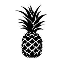 Pineapple black vector icon isolated on white background