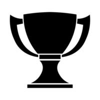 Trophy black vector icon isolated on white background