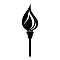 Torch black vector icon isolated on white background