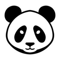 Panda black vector icon isolated on white background