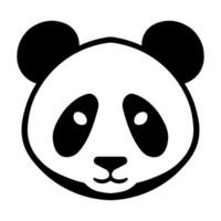 Panda black vector icon isolated on white background