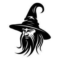 Wizard black vector icon isolated on white background