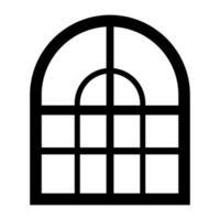 Window black vector icon isolated on white background