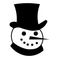 Snowman black vector icon isolated on white background