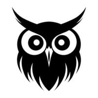 Owl black vector icon isolated on white background