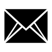 Mail black vector icon isolated on white background