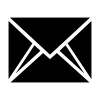 Mail black vector icon isolated on white background