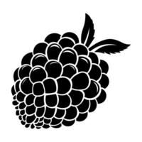 Raspberry black vector icon isolated on white background