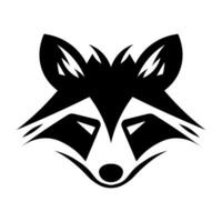 Raccoon black vector icon isolated on white background