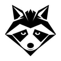 Raccoon black vector icon isolated on white background