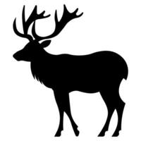 Reindeer black vector icon isolated on white background