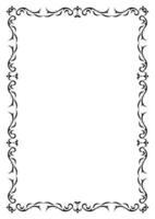 Classic ornate border and frame element. Vintage filigree ornament frame divider vector. Decorative line for page, template, poster, greeting card, wedding invitation, menu, certificate. vector
