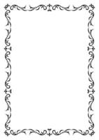 Classic ornate border and frame element. Vintage filigree ornament frame divider vector. Decorative line for page, template, poster, greeting card, wedding invitation, menu, certificate. vector