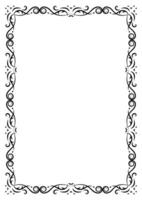 Classic ornate border and frame element. Vintage filigree ornament frame divider vector. Decorative line for page, template, poster, greeting card, wedding invitation, menu, certificate. vector