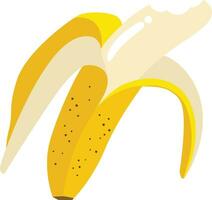 Half peeled ripe yellow banana vector