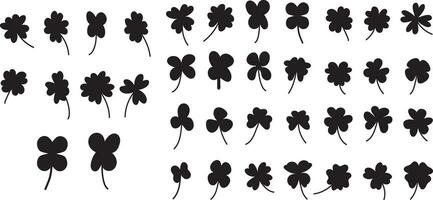 Clover Vector illustration Sketch line clover Hand drawn brush shamrocks on white background St Patricks Day