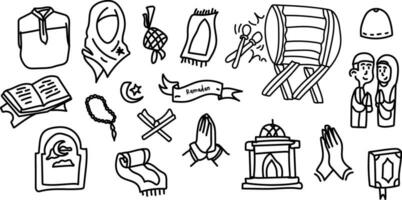 Ramadán diseño, vector línea dibujo de islámico ornamento, islámico festival soltero línea dibujar vector ilustración, Ramadán kareem saludo tarjeta