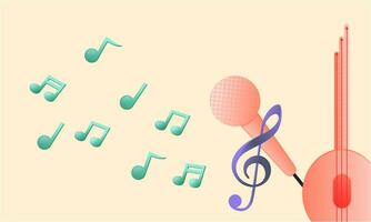 Music notes, song, melody or tune logo vector