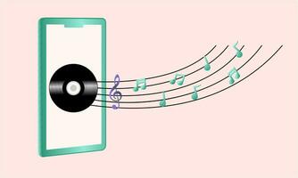 Music notes, song, melody or tune logo vector