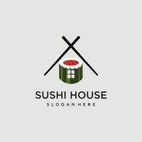 Sushi logo diseño vector con sencillo creativo concepto