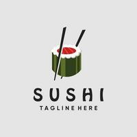 Sushi logo diseño vector con sencillo creativo concepto