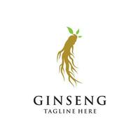 Vector ginseng logo herbal plant vector natural herbal medicine ginseng herbal drink icon