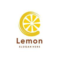 Lemon logo design vector with simple creative concept