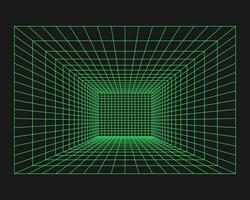 Cyber geometry y2k element. Cyberpunk shape. Isolated style on black background. Vector trendy illustration.